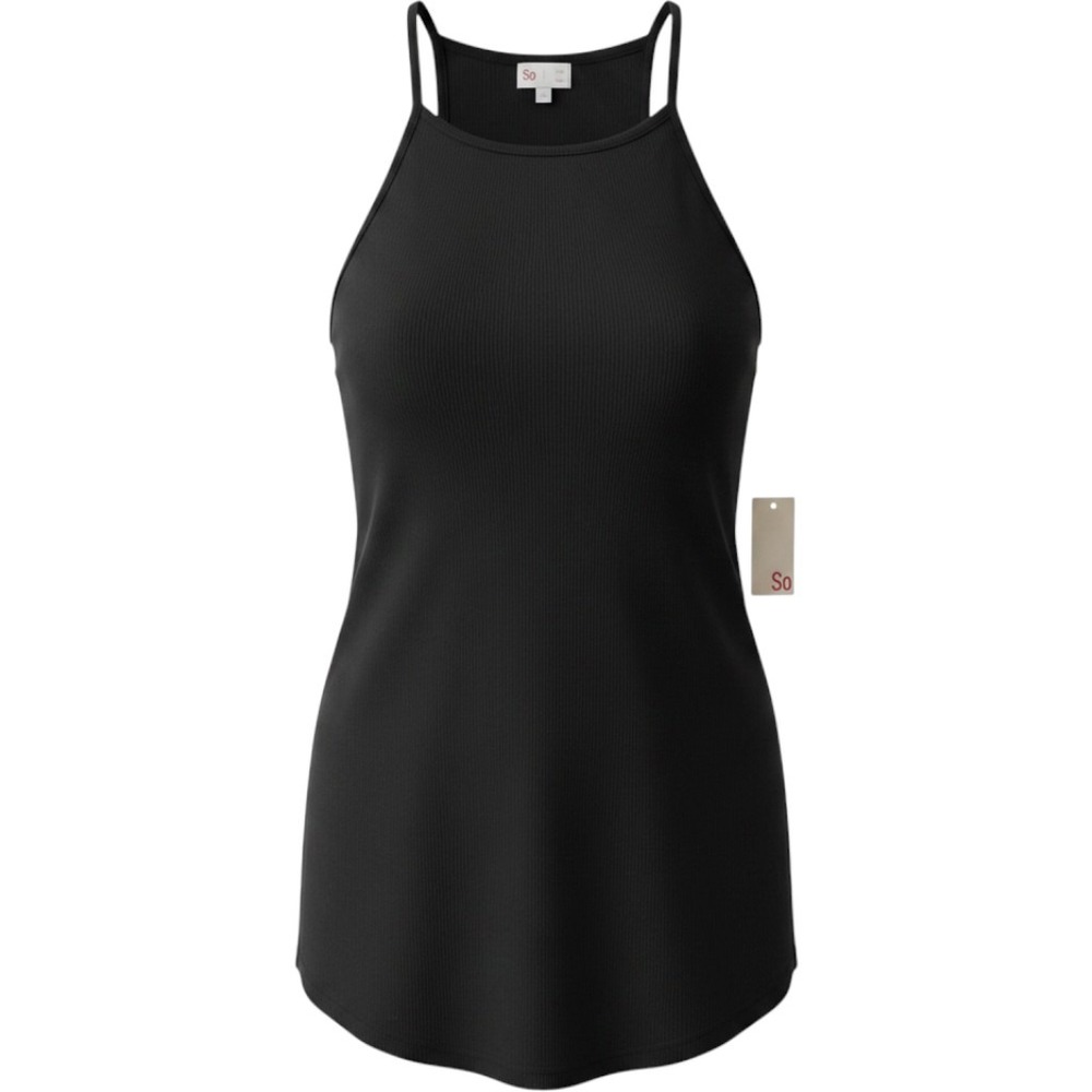 SO Women's High Neck Rib Tank Dress Plus Size 2XL New With Tags